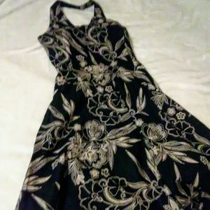 Eva Blue Little Black Halter Dress